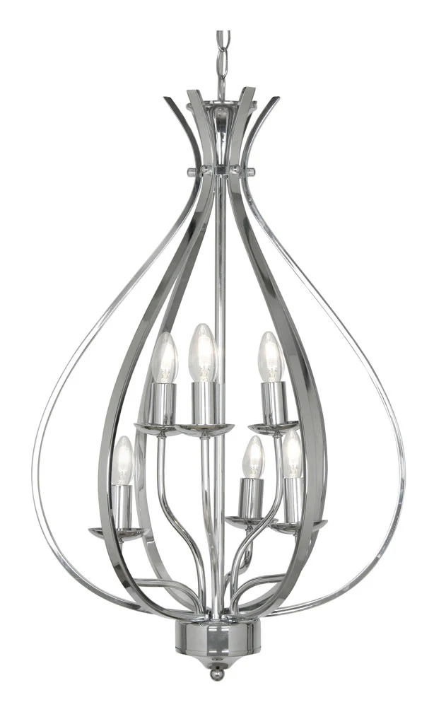 Araba 6 Light- Antique Brass/ Polished Chrome - Image 2