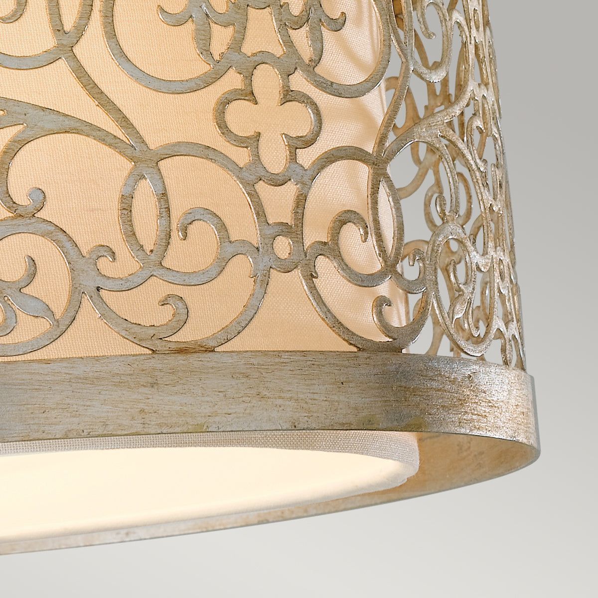 Arabesque 2L Flush Ceiling Light - Silver Leaf Patina Finish - Image 3