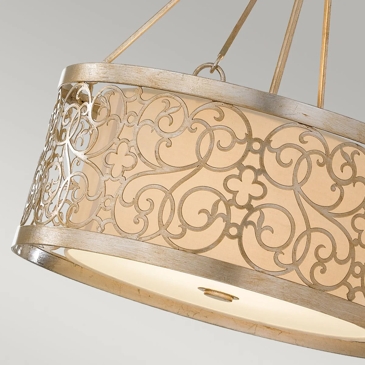 Arabesque 4L Centre Ceiling Light - Silver Leaf Patina Finish - Image 2