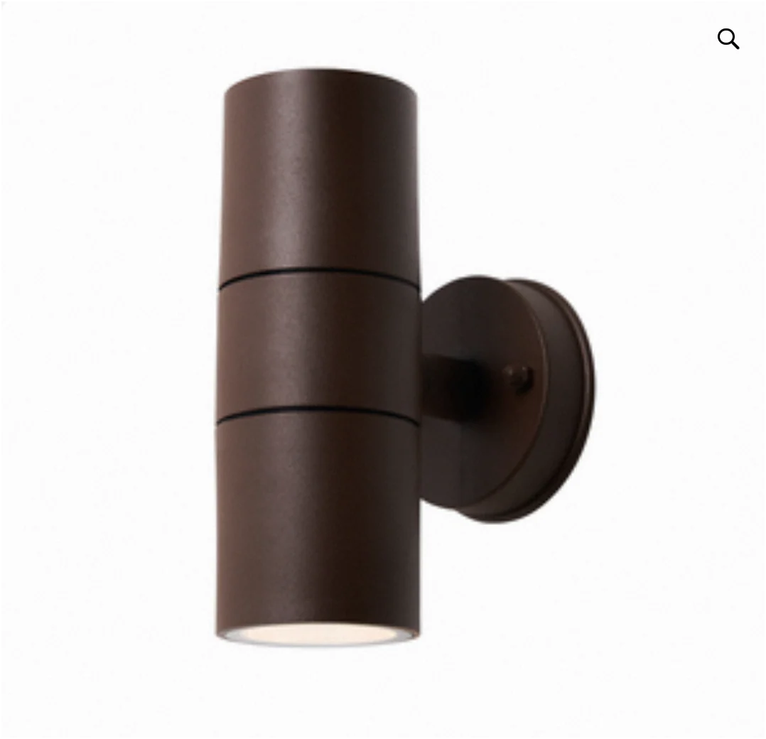 Arbo Carbon Fibre Up & Down Wall Light with Clear Tempered Glass - Anthracite/Rust - Image 3