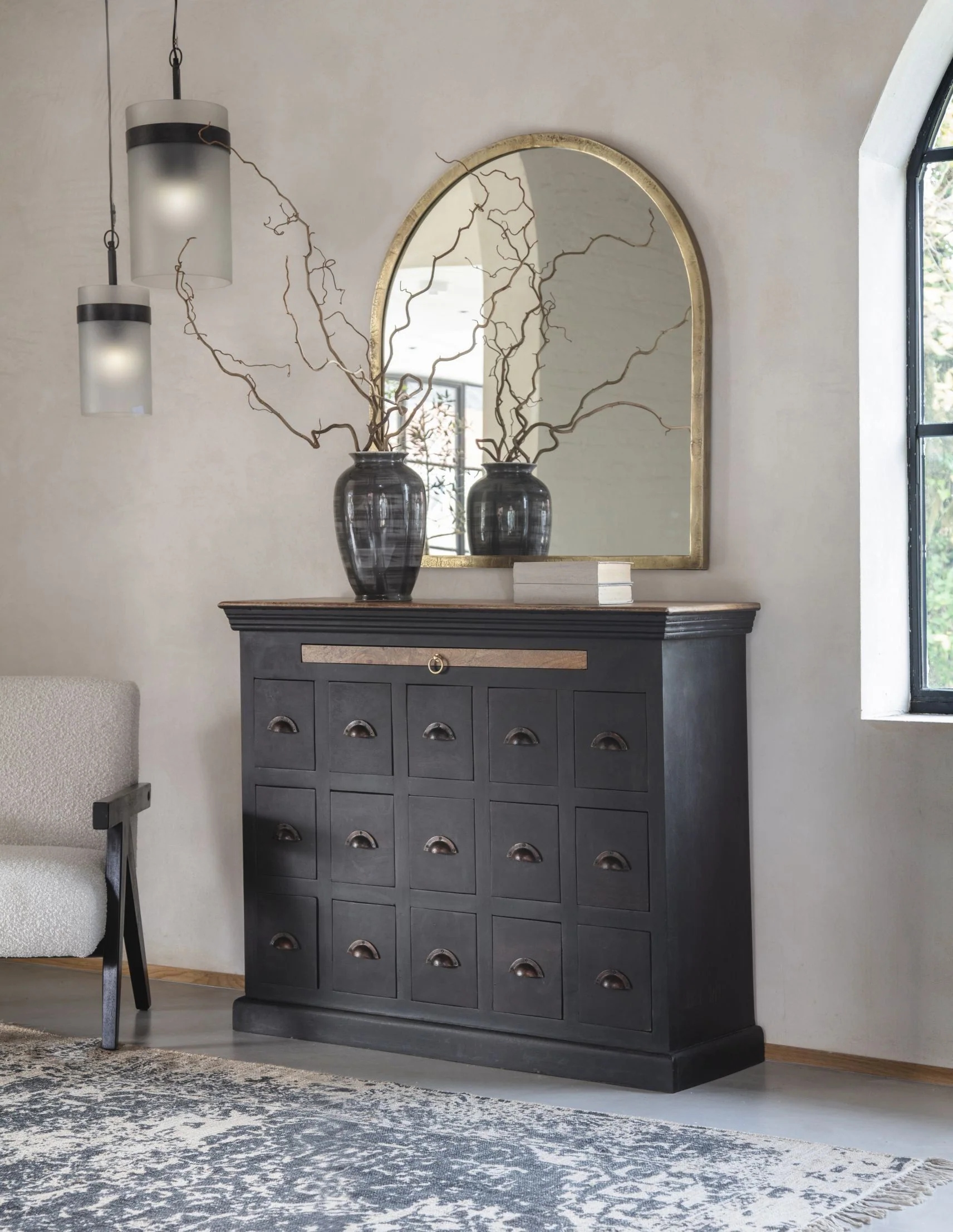 Arched Window Large Mirror in Brass Finish - Image 6