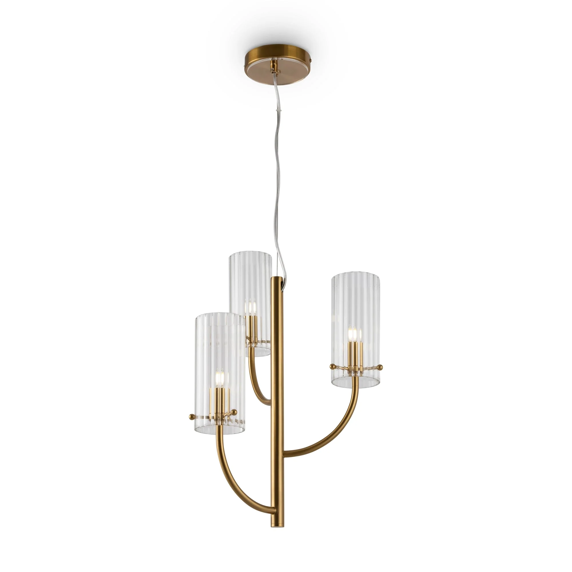 Arco 3Lt Centre Ceiling Light - Brass Finish - Image 3