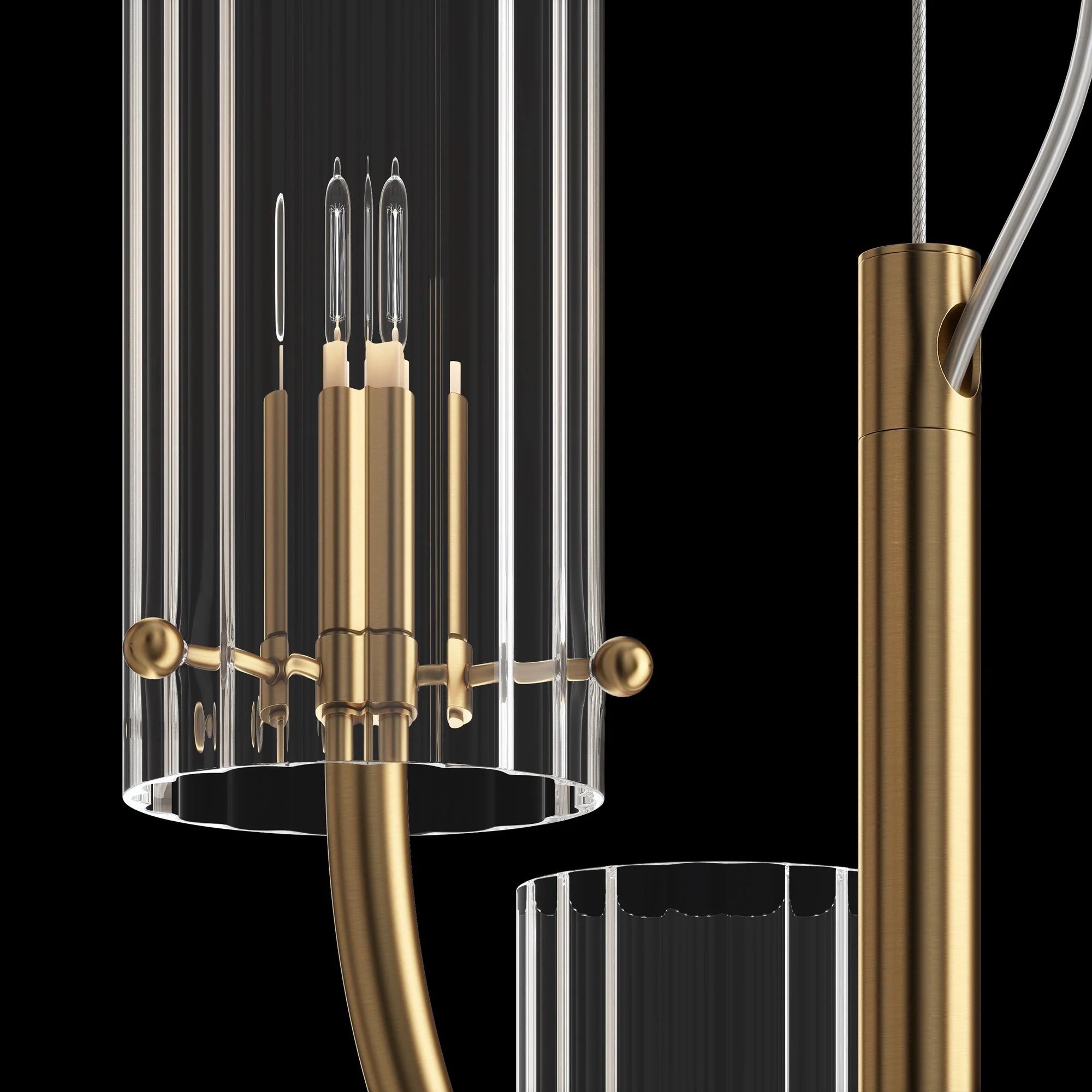 Arco 3Lt Centre Ceiling Light - Brass Finish - Image 6