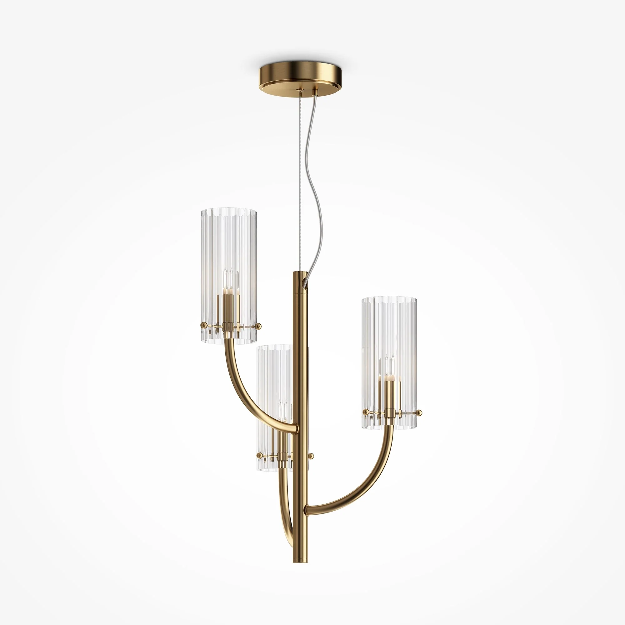 Arco 3Lt Centre Ceiling Light - Brass Finish - Image 7