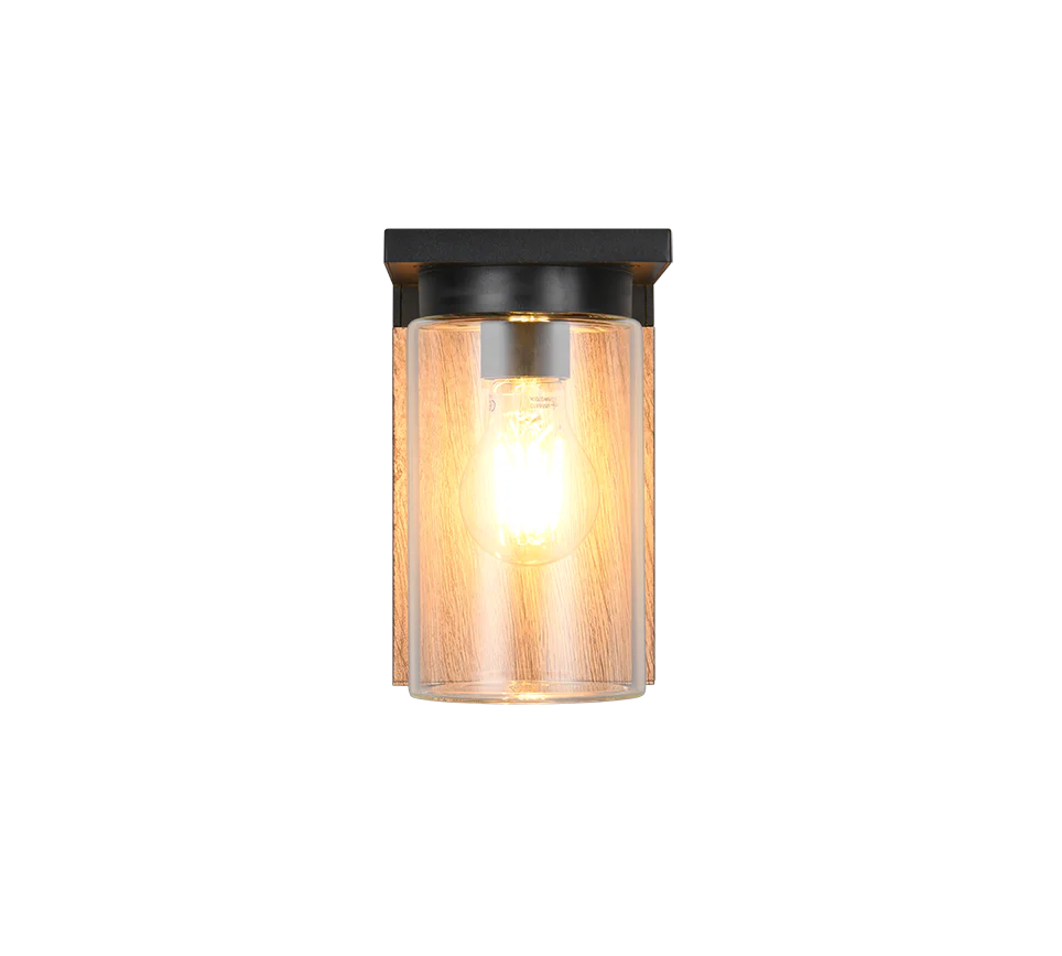 Ardila Outdoor Wall Light- Black/ Wood Finish - Image 2