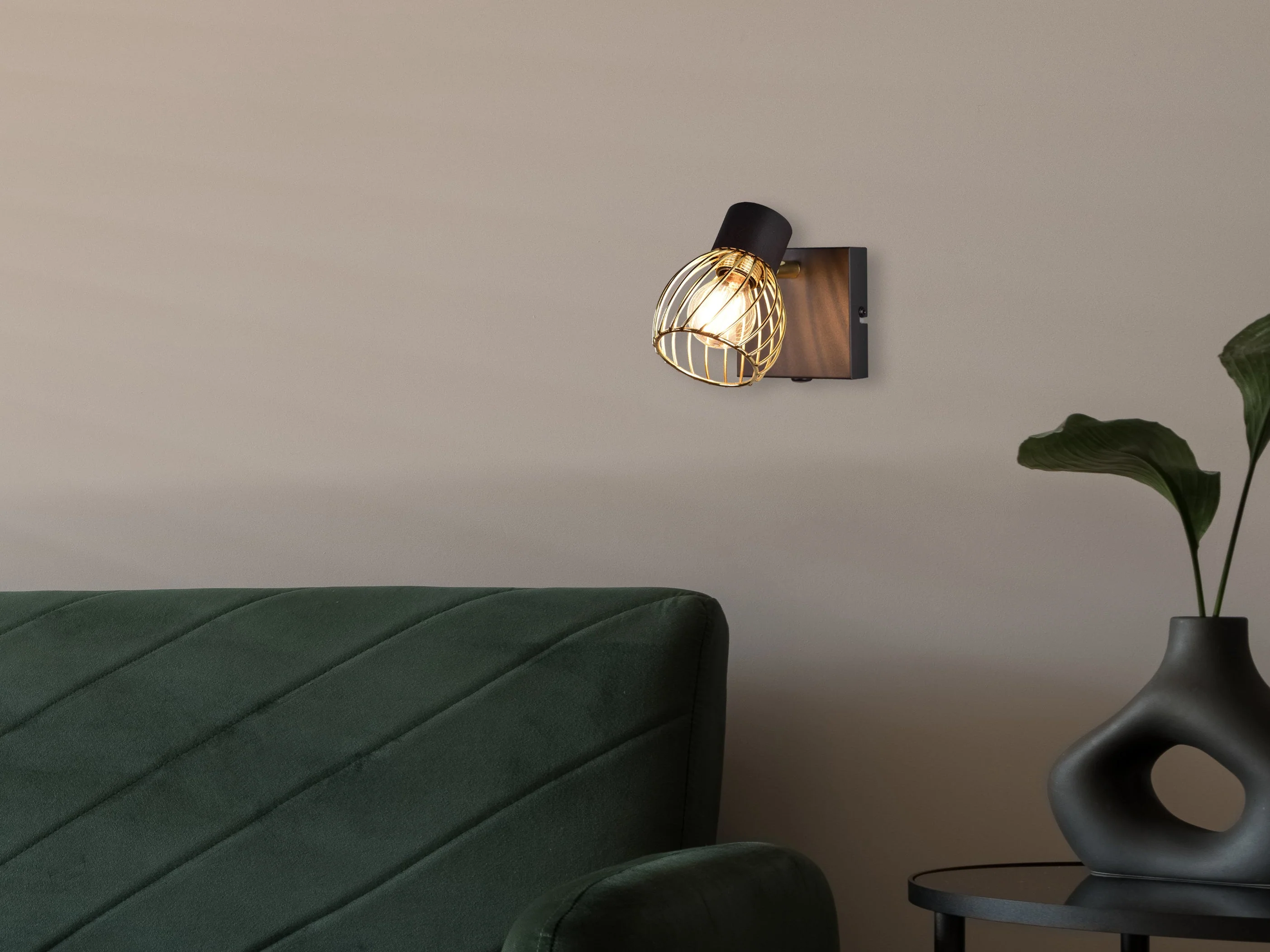 Ardon Wall/Ceiling Spotlight - Black & Gold - Image 3