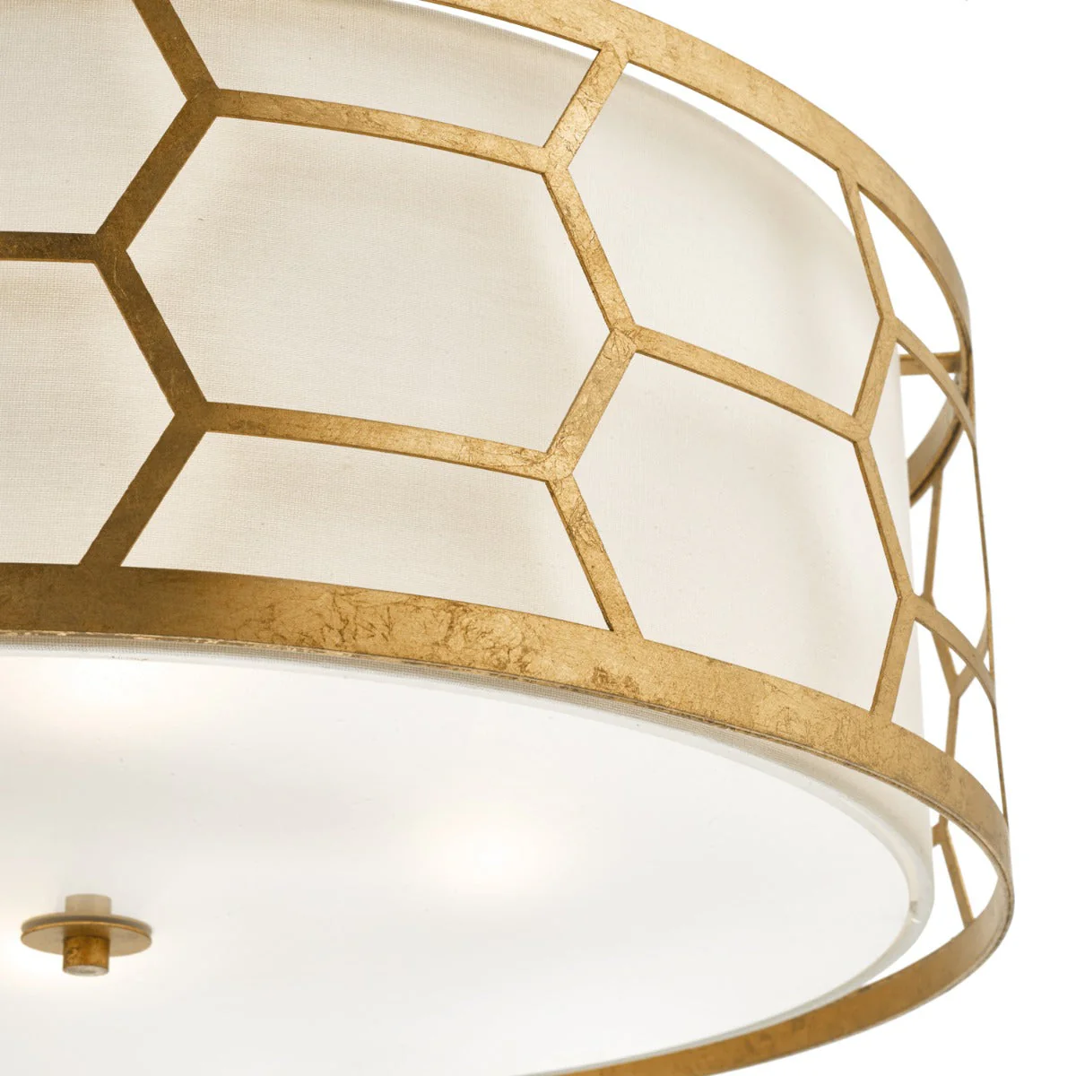 Arendal 3/4Lt Light Pendant Gold Leaf With Bespoke Shade - Image 10