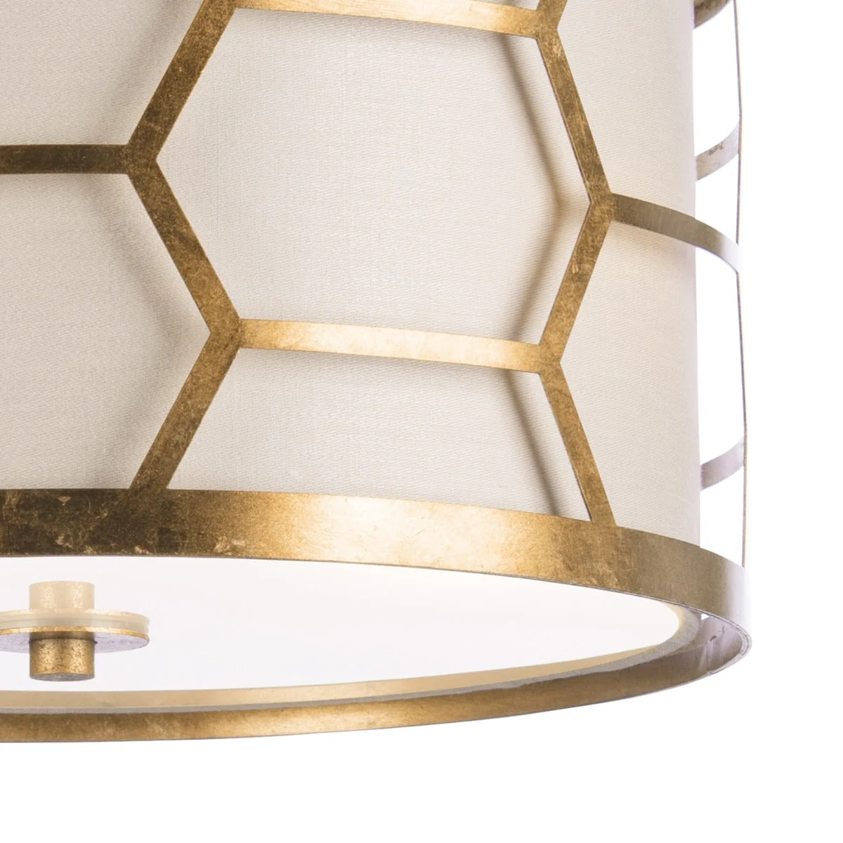 Arendal 3/4Lt Light Pendant Gold Leaf With Bespoke Shade - Image 3
