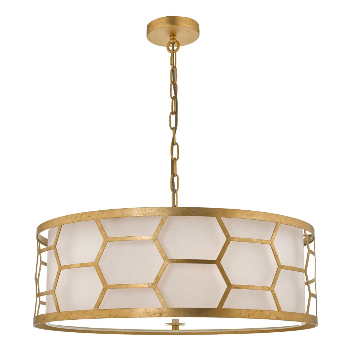 Arendal 3/4Lt Light Pendant Gold Leaf With Bespoke Shade - Image 8