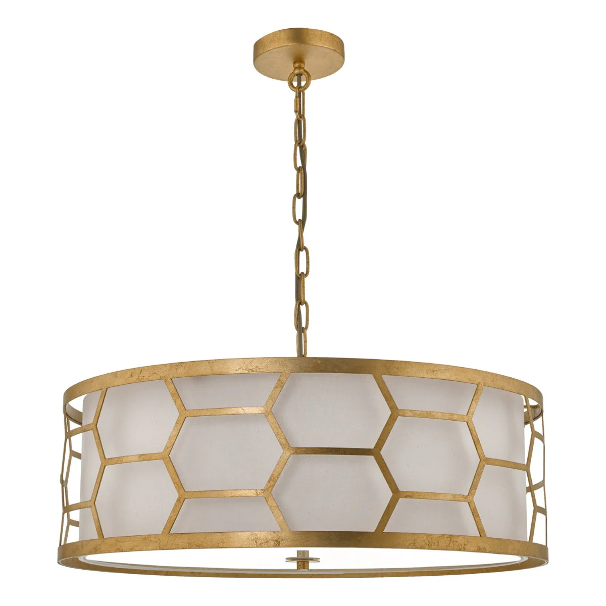 Arendal 3/4Lt Light Pendant Gold Leaf With Bespoke Shade - Image 9