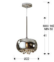 Argos 1/5/6Lt Crystal Ceiling Light - Chrome Finish - Image 3
