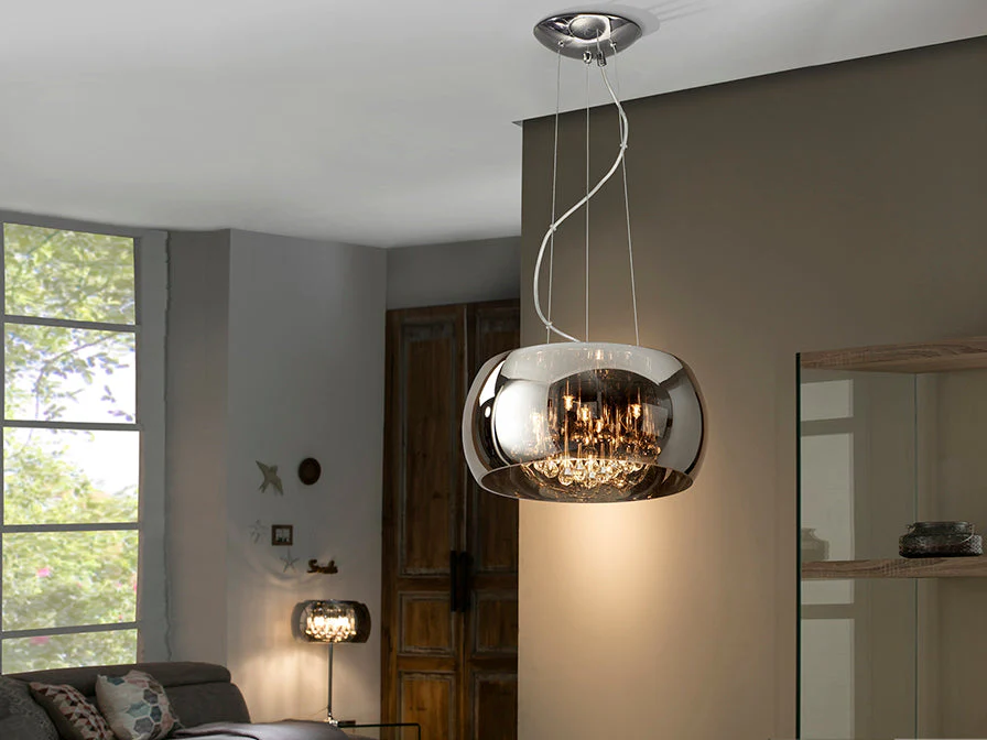 Argos 1/5/6Lt Crystal Ceiling Light - Chrome Finish - Image 6