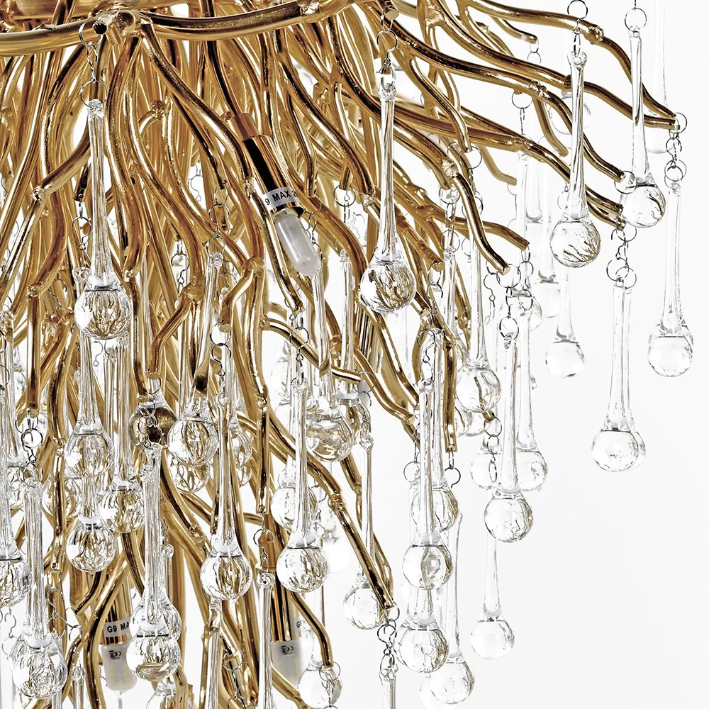Ariana 10Lt Gold Droplet Chandelier - Image 3