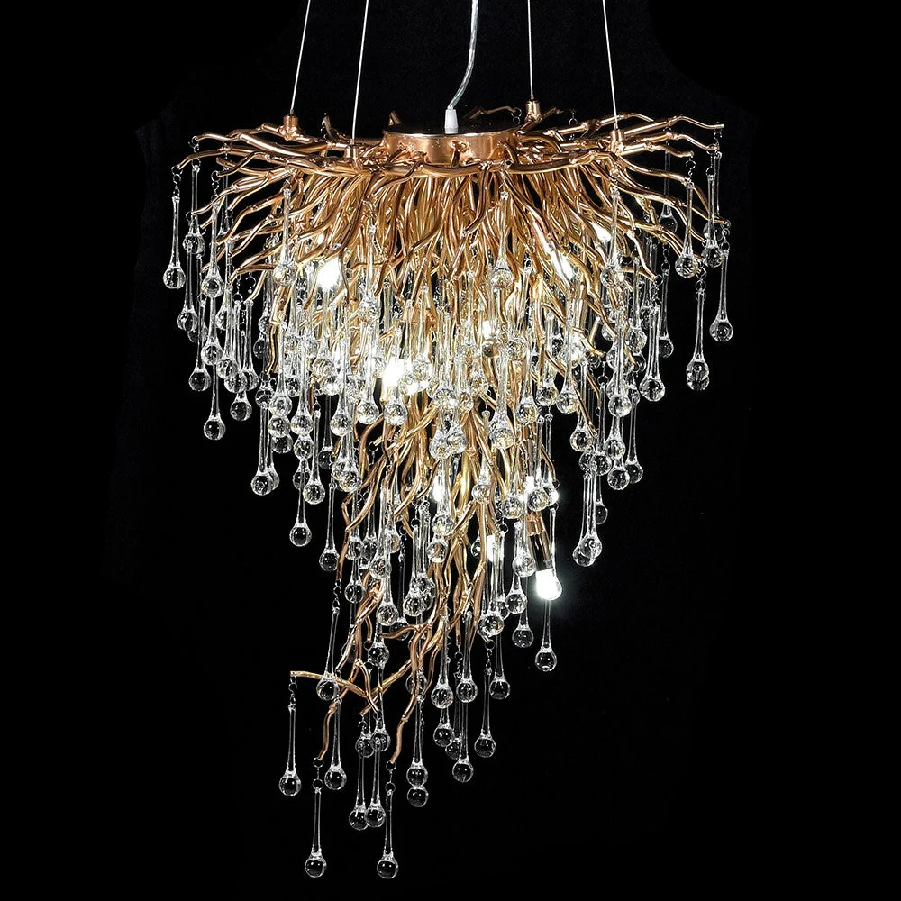 Ariana 10Lt Gold Droplet Chandelier - Image 4