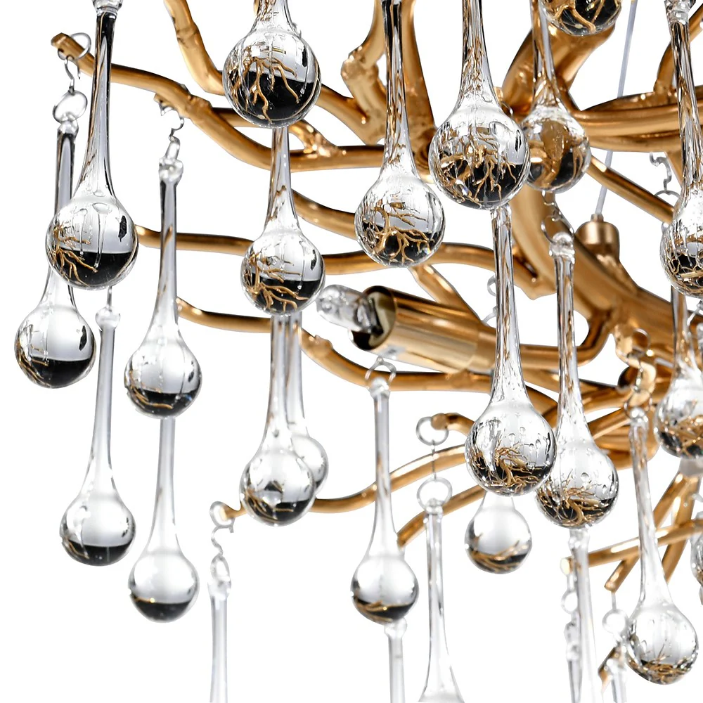 Ariana 10Lt Gold Droplet Chandelier - Image 5