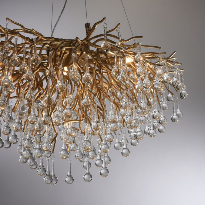Ariana 10Lt Gold Droplet Chandelier - Image 6