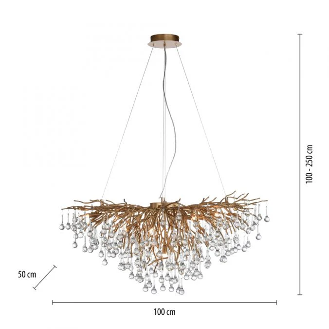 Ariana 10Lt Gold Droplet Chandelier - Image 7