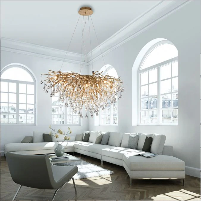Ariana 10Lt Gold Droplet Chandelier - Image 8