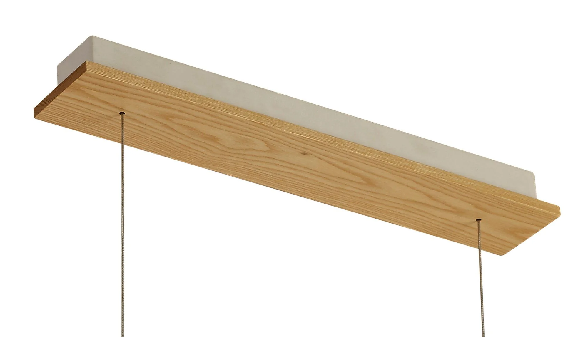 Aries Linear Pendant Ceiling Light, 2 x 20W LED, 3000K, 1662lm, Oak & Matt White, 3yrs Warranty IP20 - Image 3