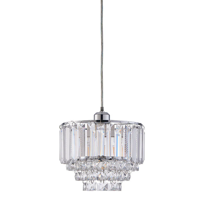 Arles Easy Fit Crystal Pendant E27 Antique Brass/Polished Chrome - Image 2