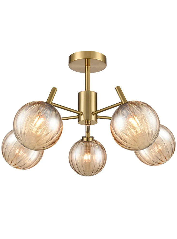 Arlo 3/5Lt Ceiling Semi Flush Light - Aged Brass - Image 2