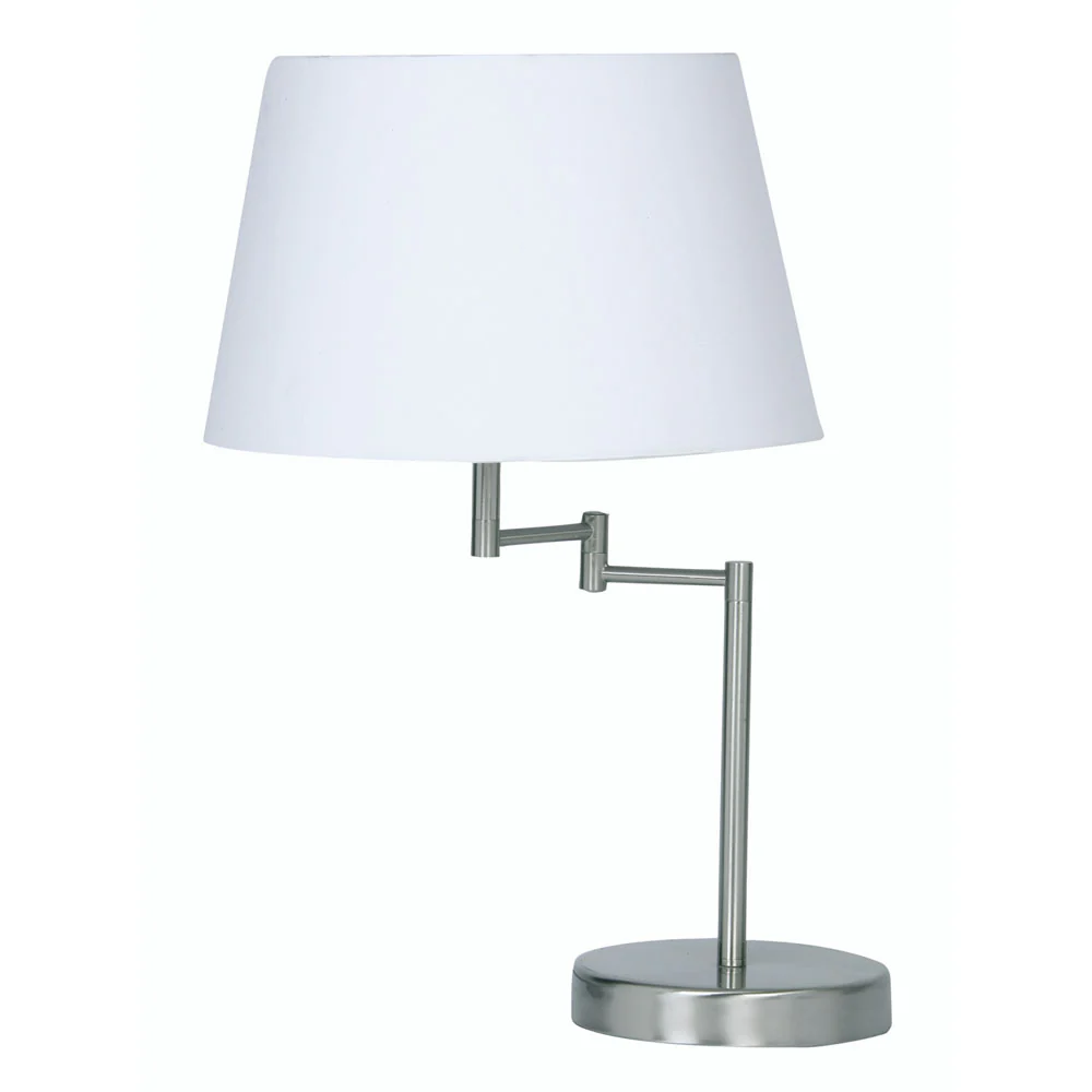 Armada Double Swing Arm Table Lamp- Satin Chrome Finish