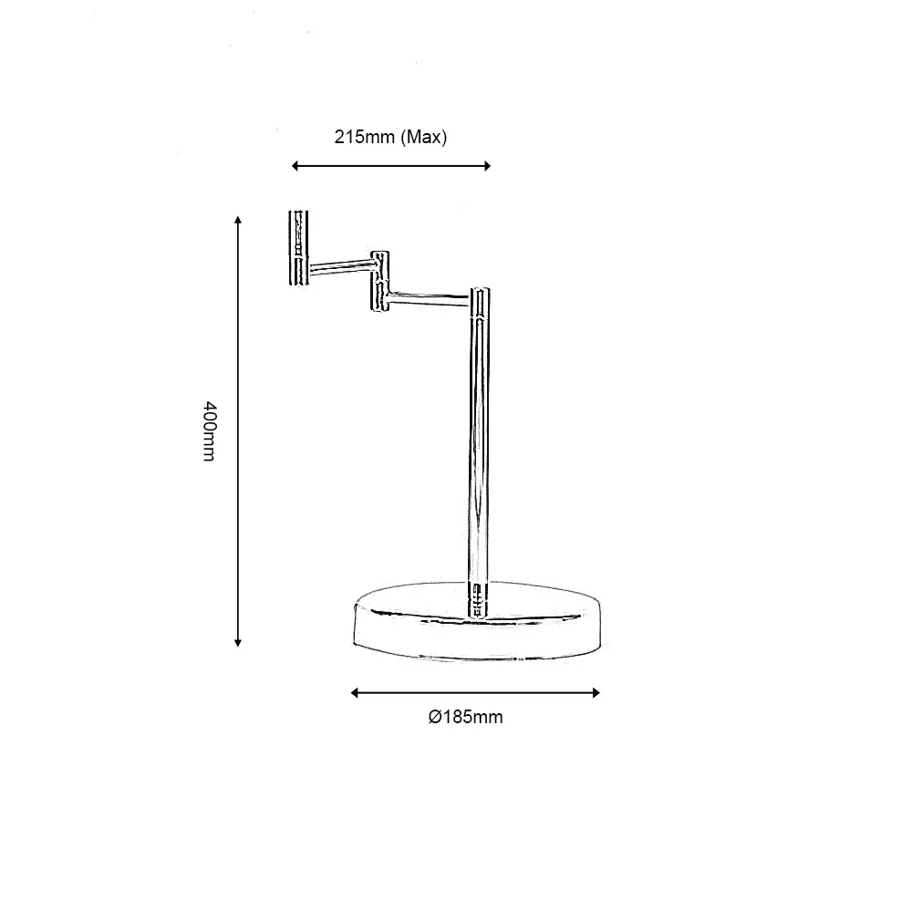 Armada Double Swing Arm Table Lamp- Satin Chrome Finish - Image 2
