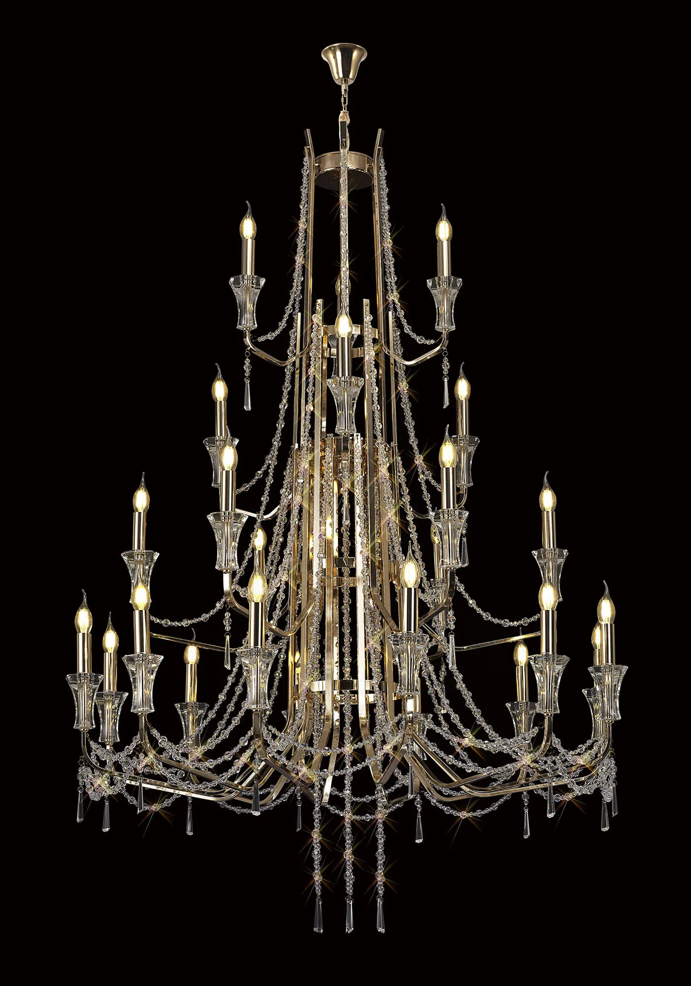 Armand 12/24Lt Crystal Chandelier - Chrome/Gold - Image 4