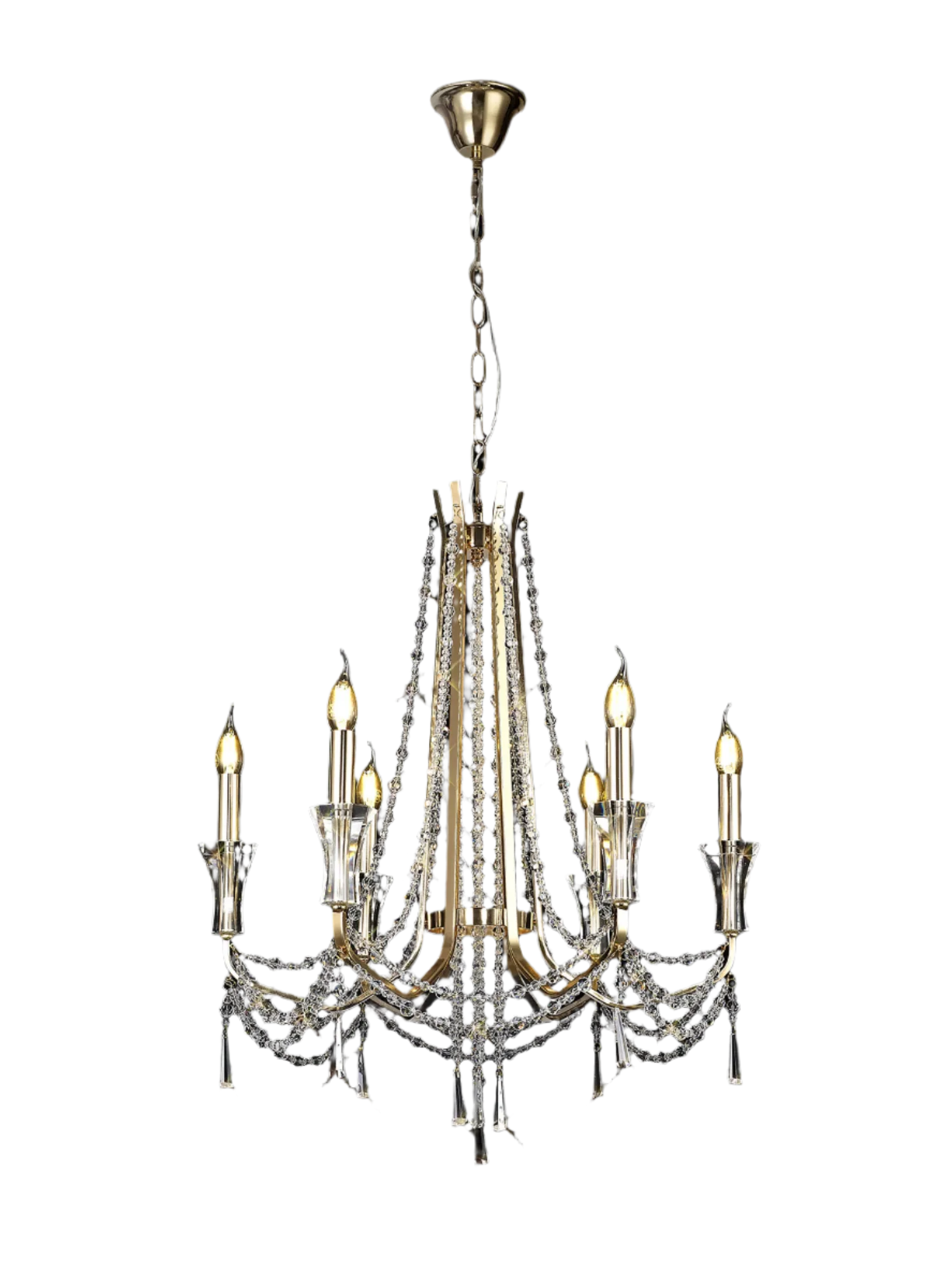 Armand 3/6/8Lt Crystal Chandelier - Chrome/Gold - Image 4