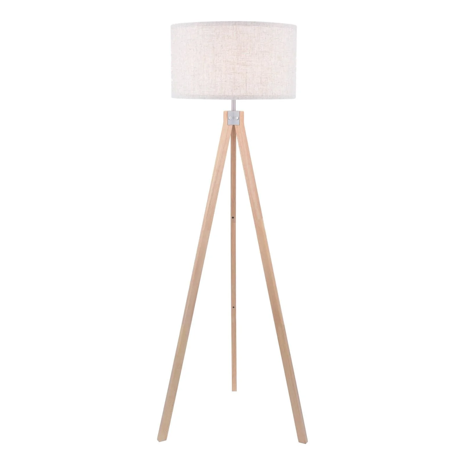 Armitage Tripod Floor Lamp Dark/Light Wood With Shade E27 - Image 10