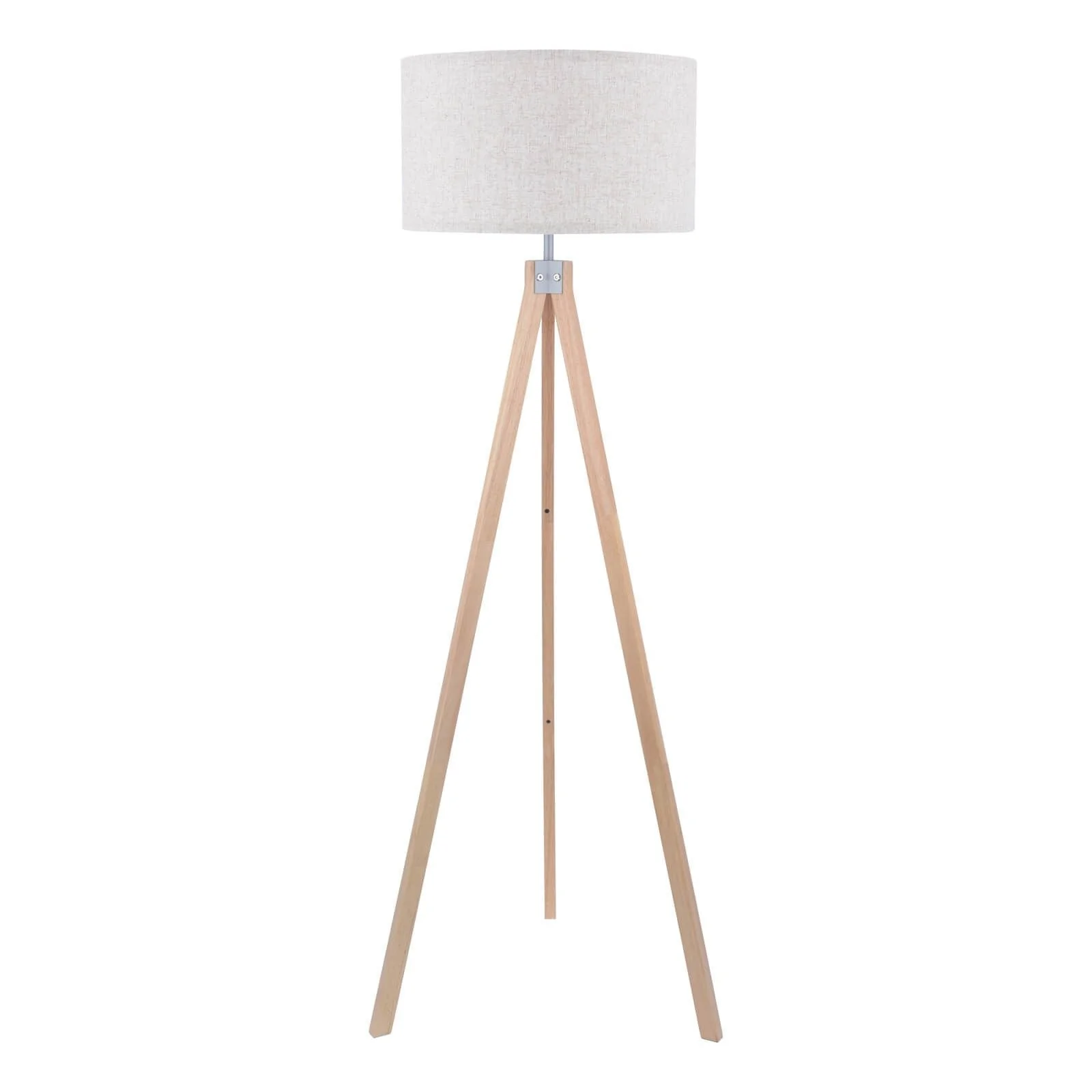 Armitage Tripod Floor Lamp Dark/Light Wood With Shade E27 - Image 5