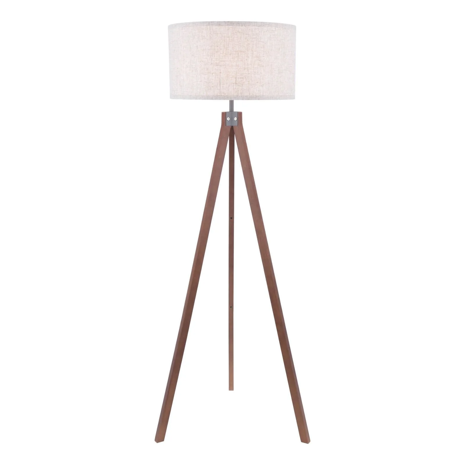 Armitage Tripod Floor Lamp Dark/Light Wood With Shade E27 - Image 9