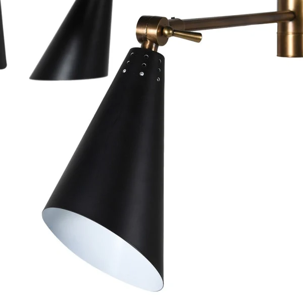 Arnold 6Lt Black Shaded Multi-directional Chandelier - Image 2