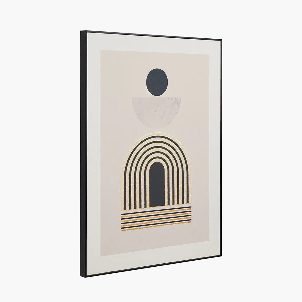Art Deco Print with Linear Gold Detail and Black Frame - Image 6