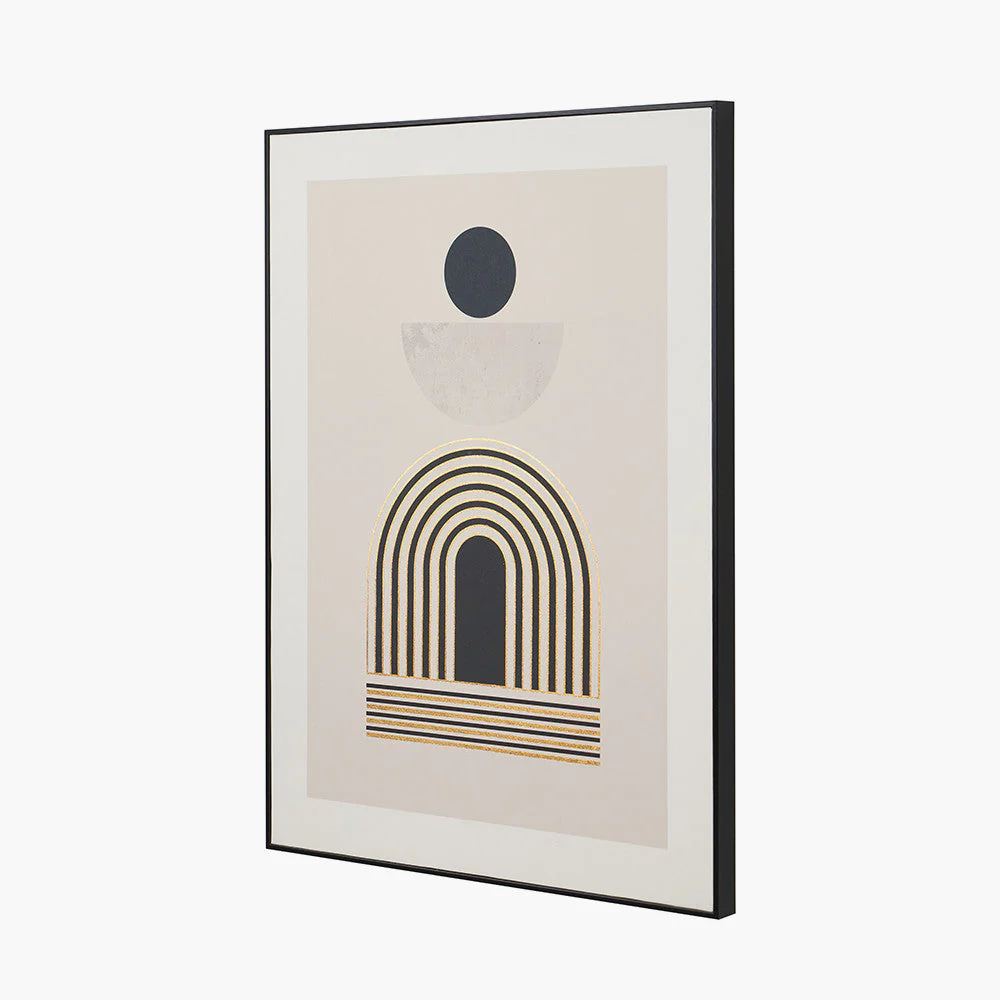 Art Deco Print with Linear Gold Detail and Black Frame - Image 7