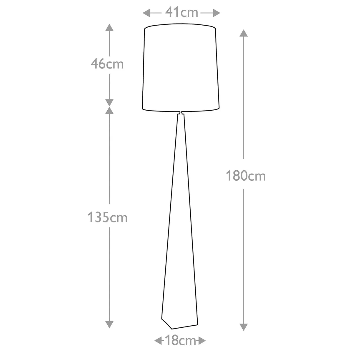 Ascent 1 Light Floor Lamp Various Finishes E27 - Image 4