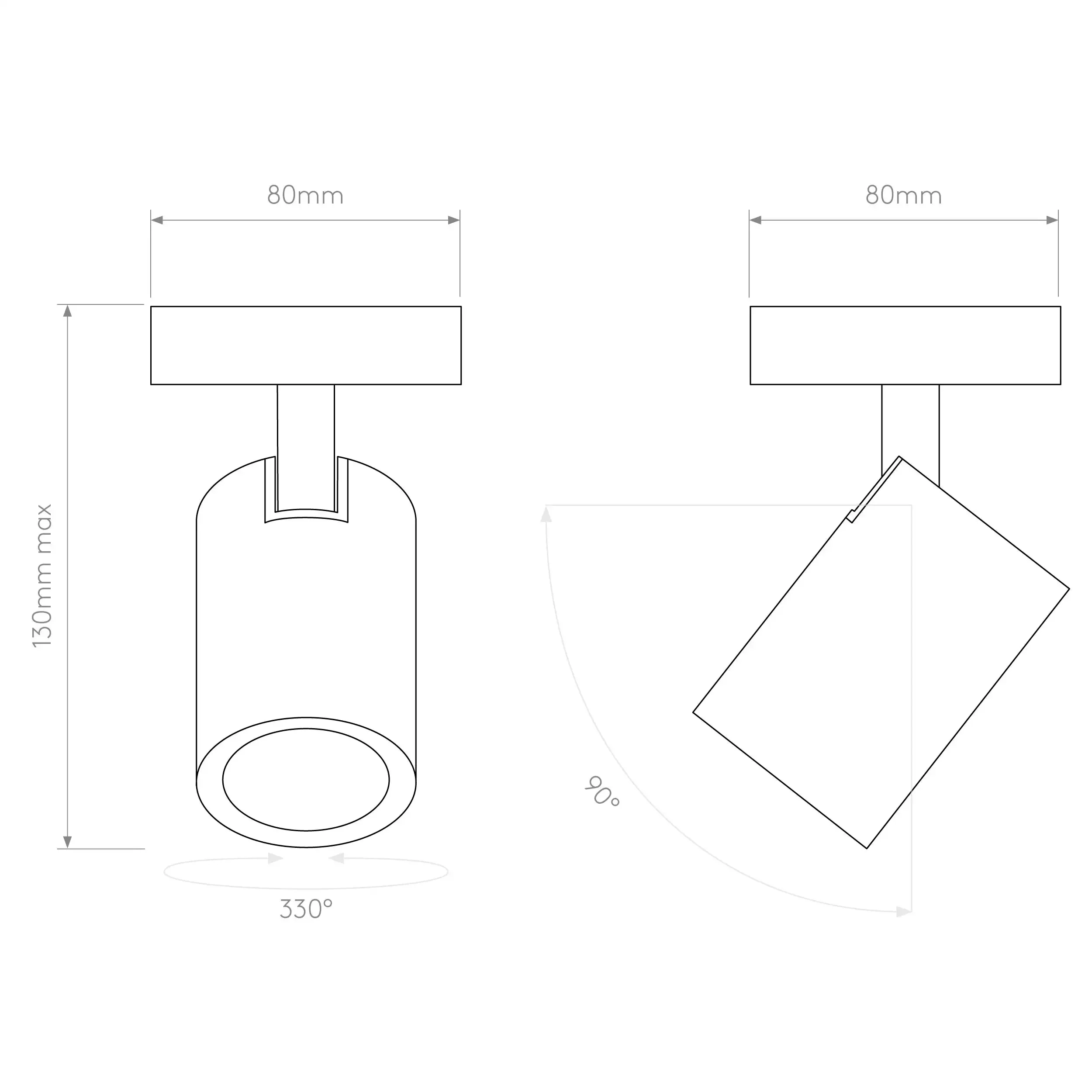 Ascoli Single Ceiling/Wall Mountable Spotlight - Various Finishes - Image 3