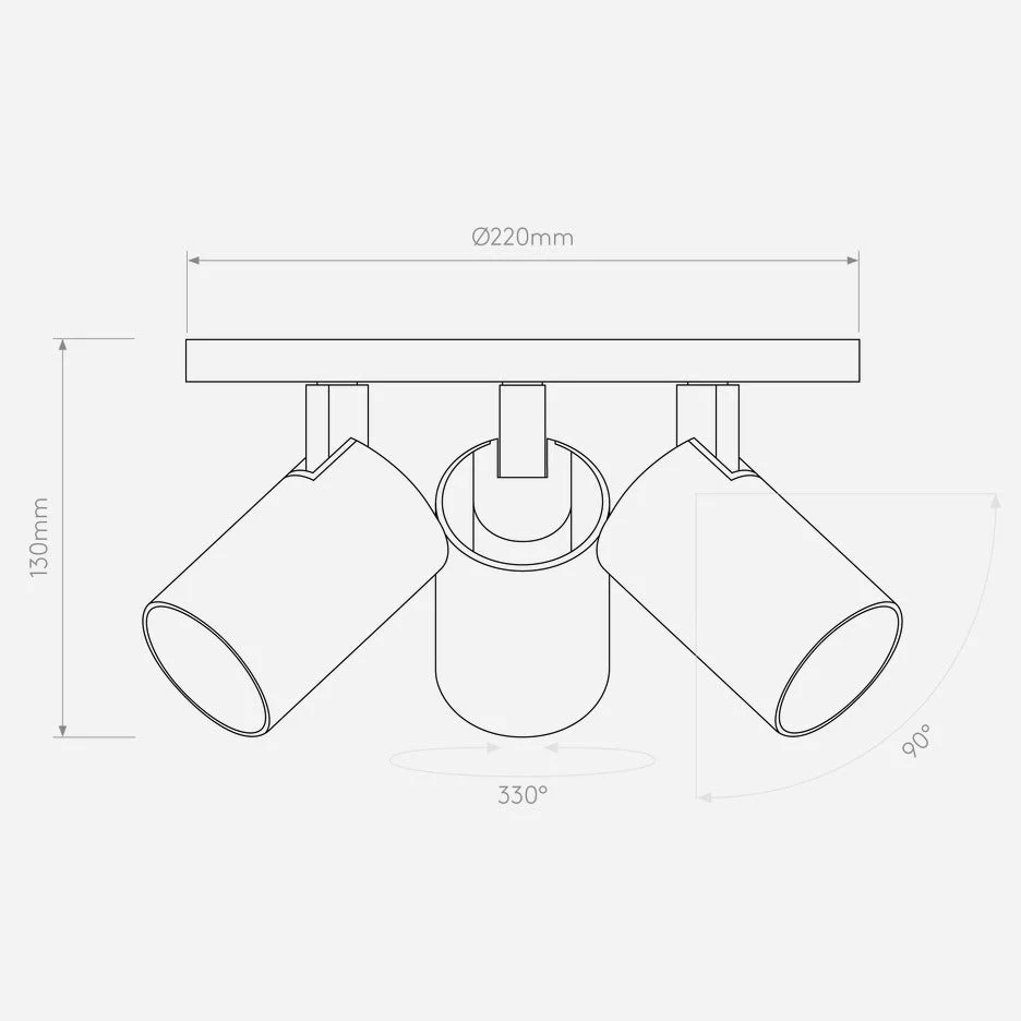 Ascoli Triple Round Plate Spotlight - Various Finishes - Image 7
