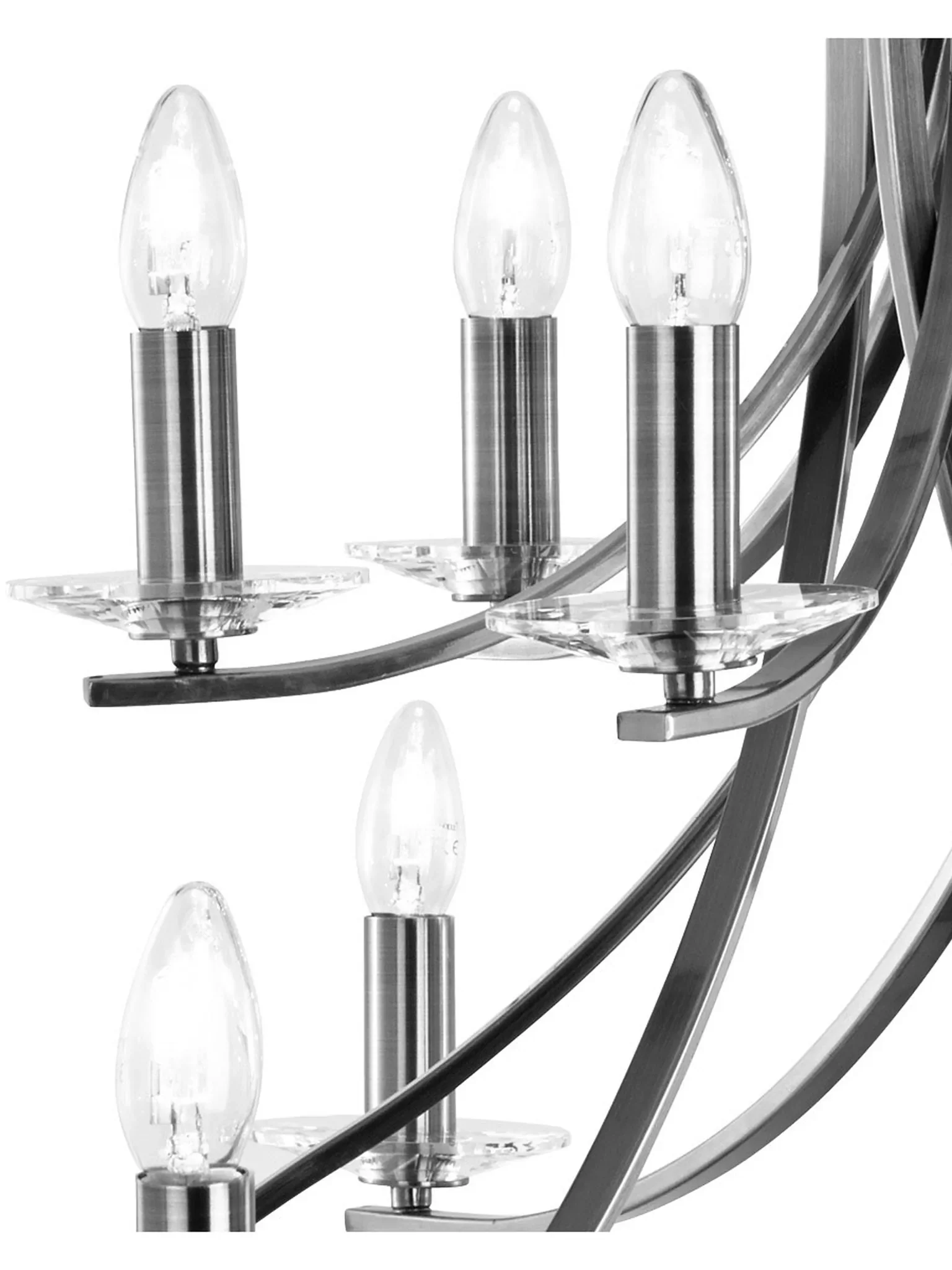 Ascona 12Lt Pendant -Satin Silver & Satin Brass Finishes - Image 4