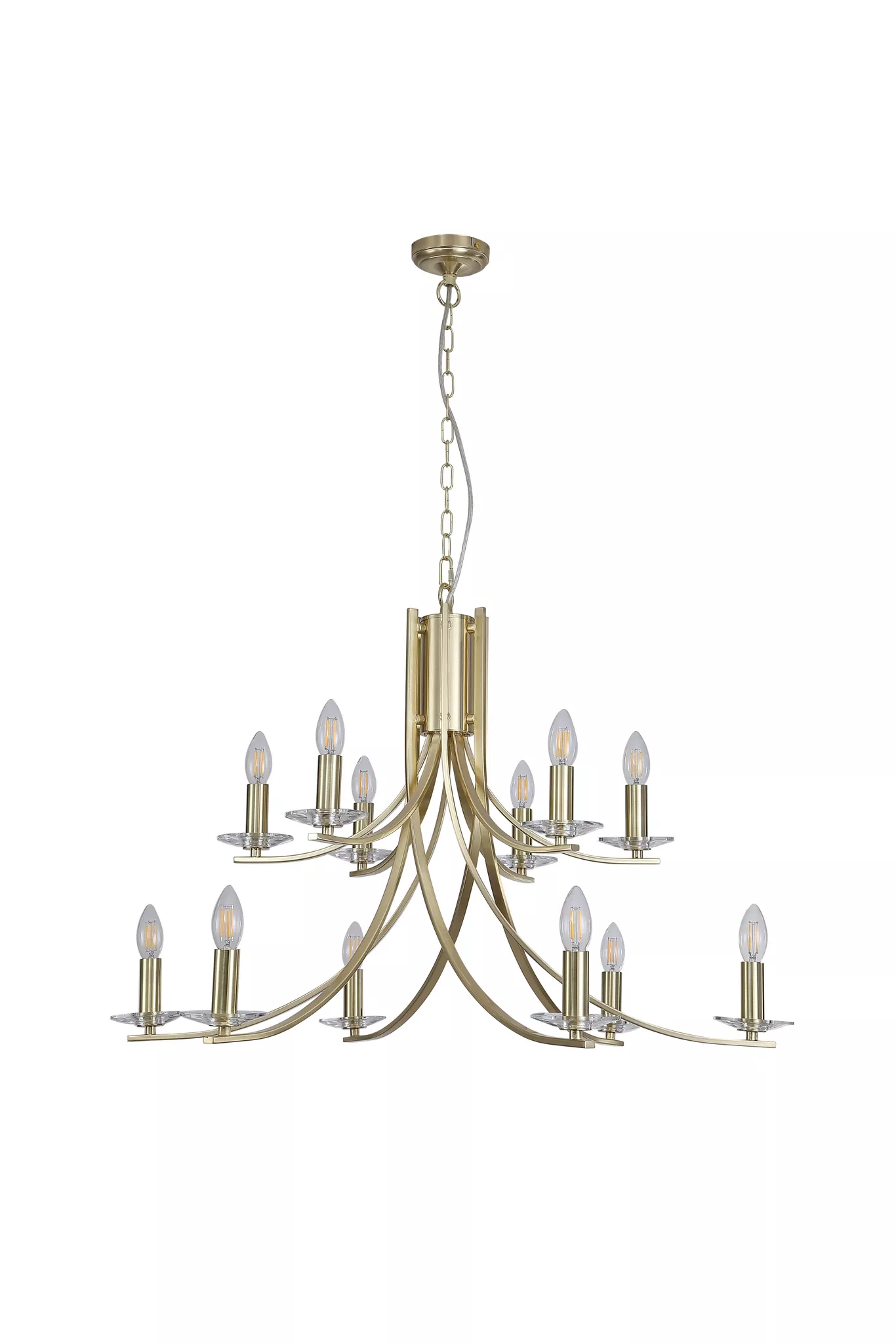 Ascona 12Lt Pendant -Satin Silver & Satin Brass Finishes - Image 5