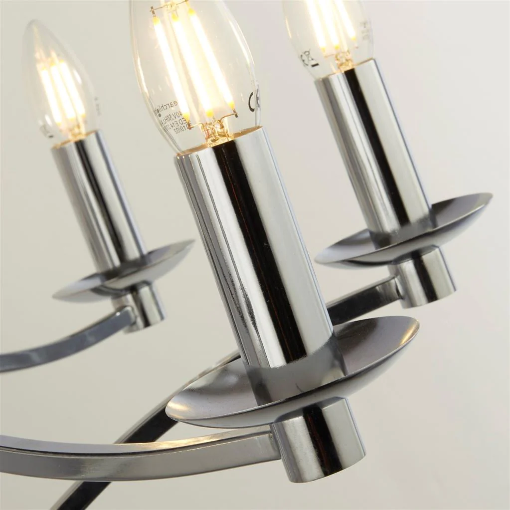 Ascot 6/8Lt Multi-Arm Pendant - Antique Brass/Chrome Finish - Image 11