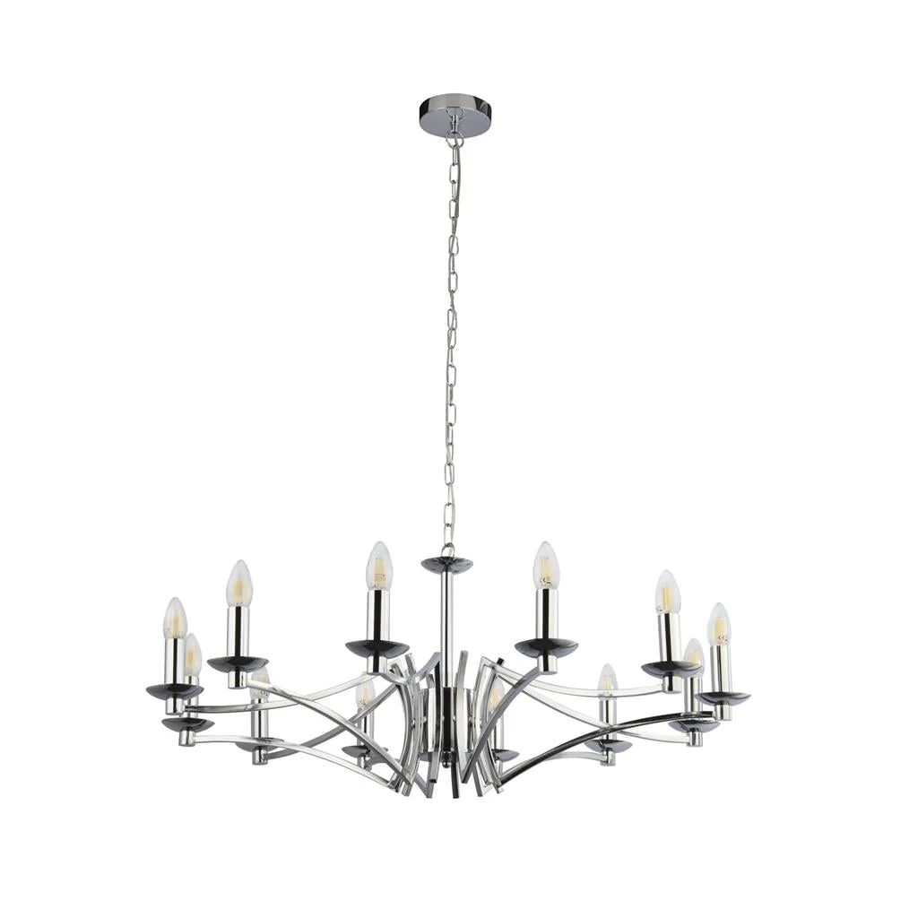 Ascot 6/8Lt Multi-Arm Pendant - Antique Brass/Chrome Finish - Image 18