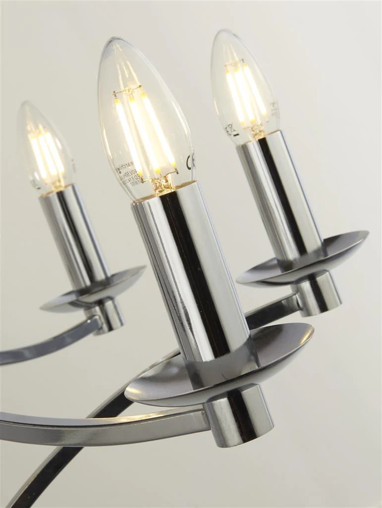Ascot 6/8Lt Multi-Arm Pendant - Antique Brass/Chrome Finish - Image 19