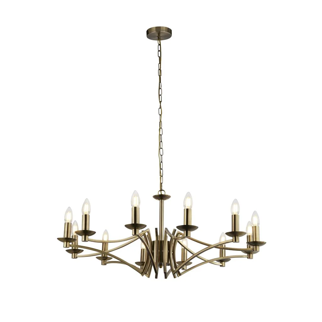 Ascot 6/8Lt Multi-Arm Pendant - Antique Brass/Chrome Finish - Image 26