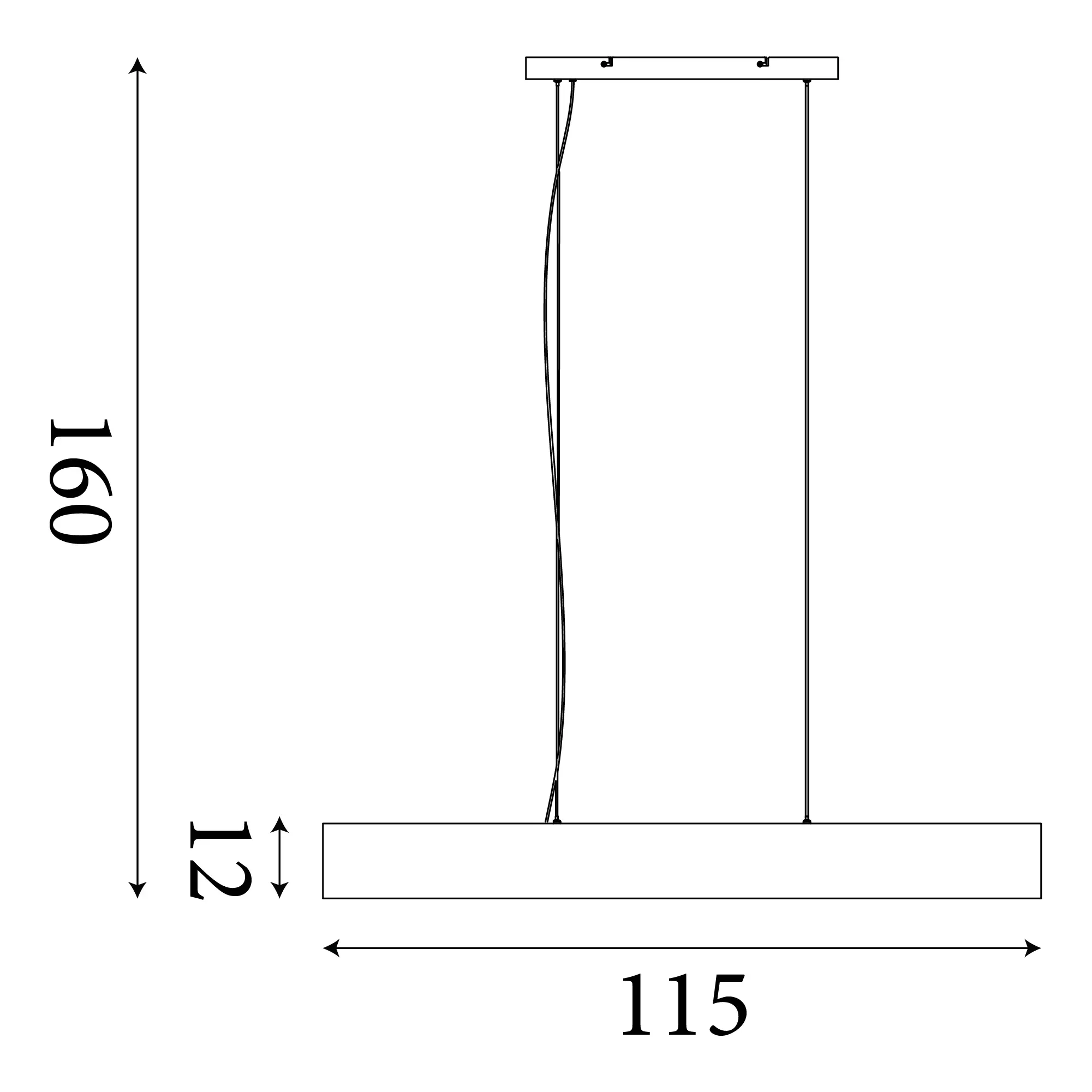 Ash LED Bar Ceiling Pendant - Wood - Image 2