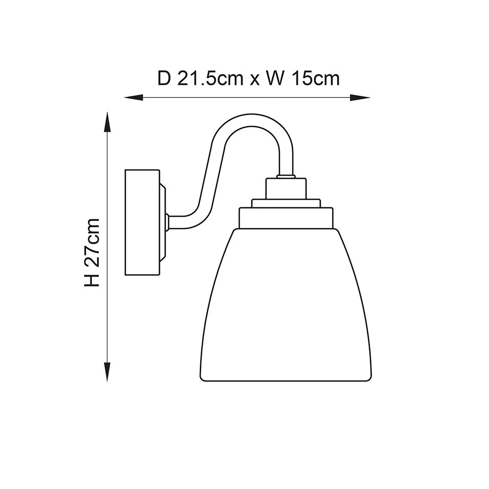 Ashbury 1Lt Bathroom Wall Light IP44 - Chrome - Image 4