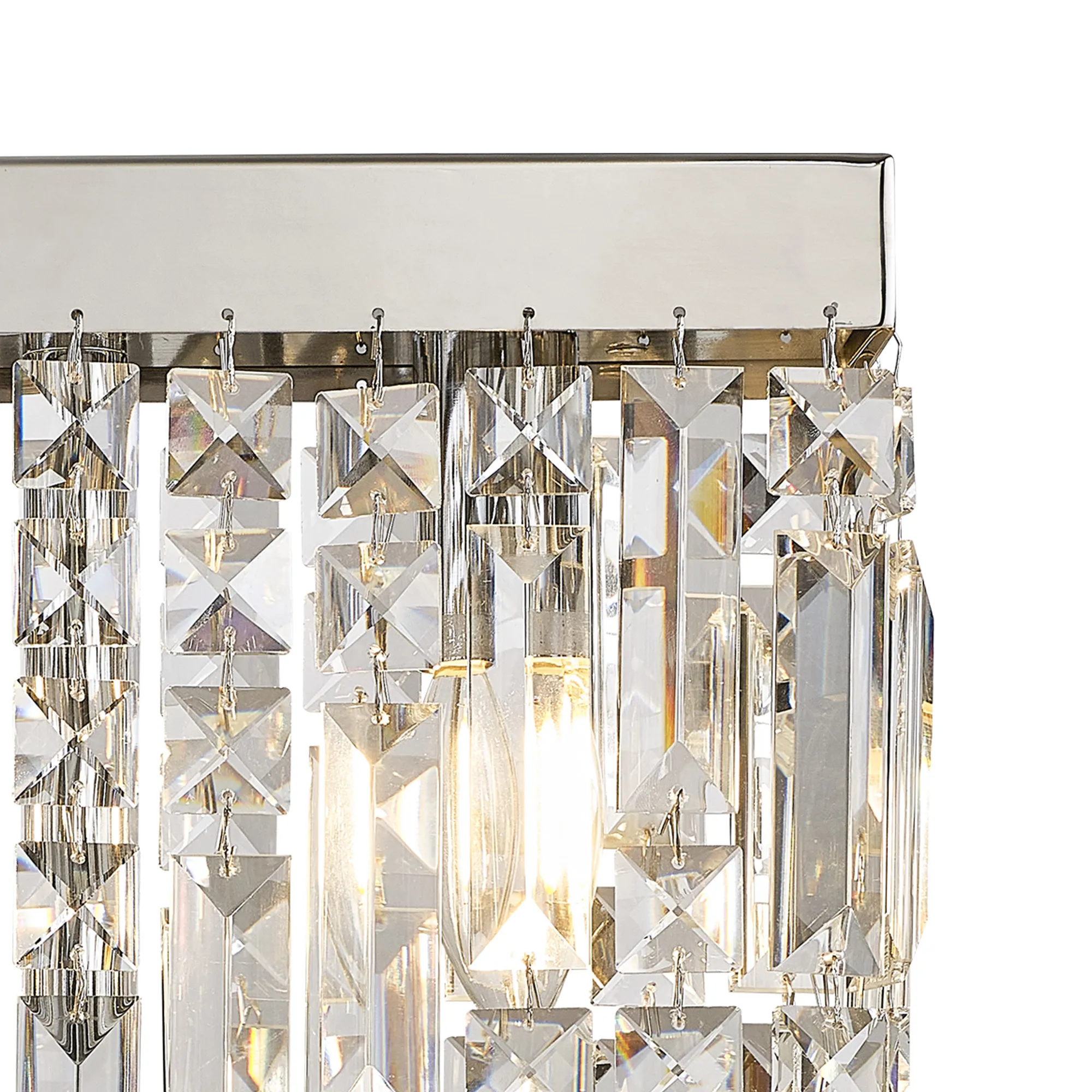 Ashby Rectangular Crystal Table Lamp E14, With Clear Crystal Strands- Polished Chrome/ Gold Finishes - Image 13