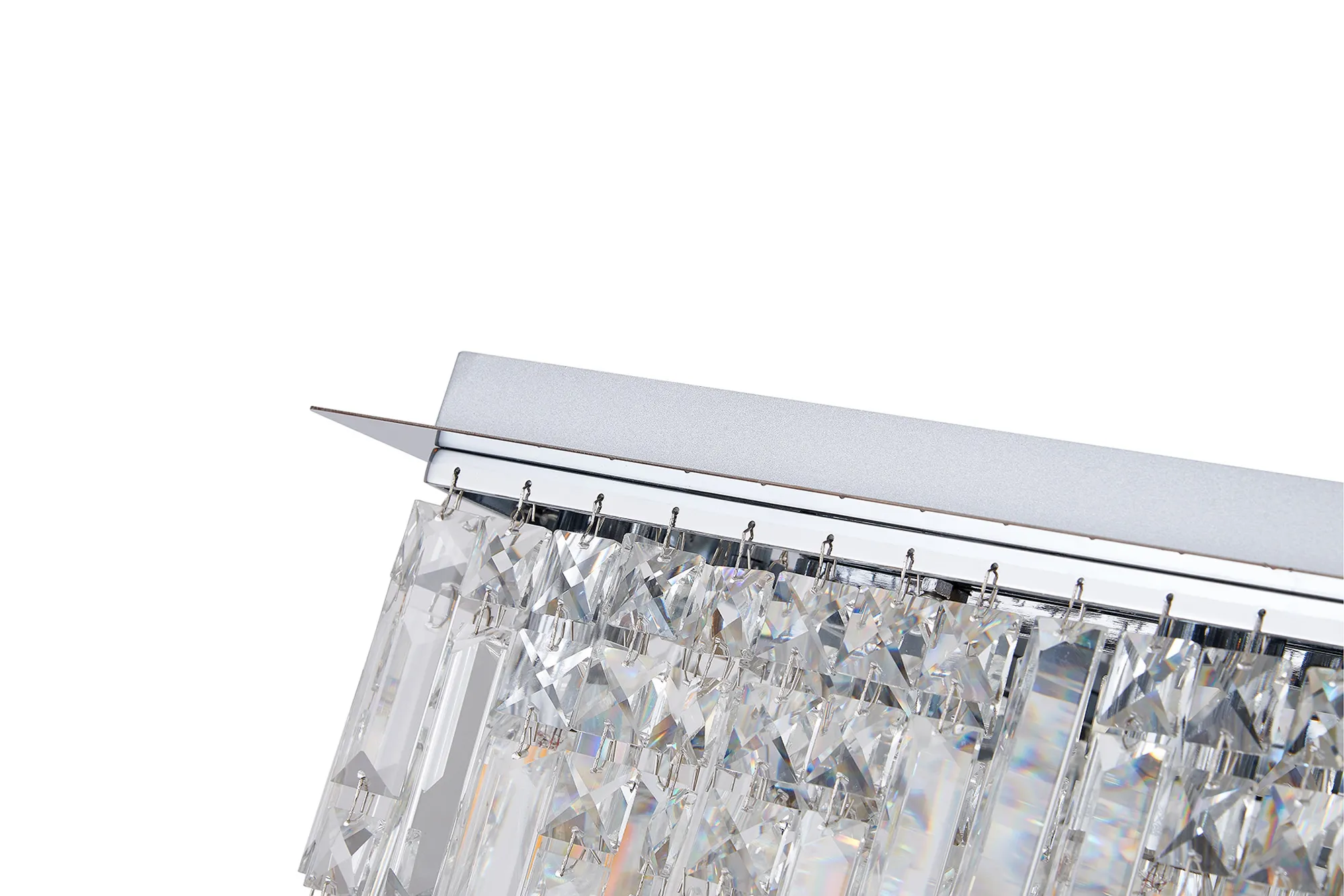Ashby Rectangular Flush Chandelier 16 Light E14, Polished Chrome/ Gold Crystal - Image 9