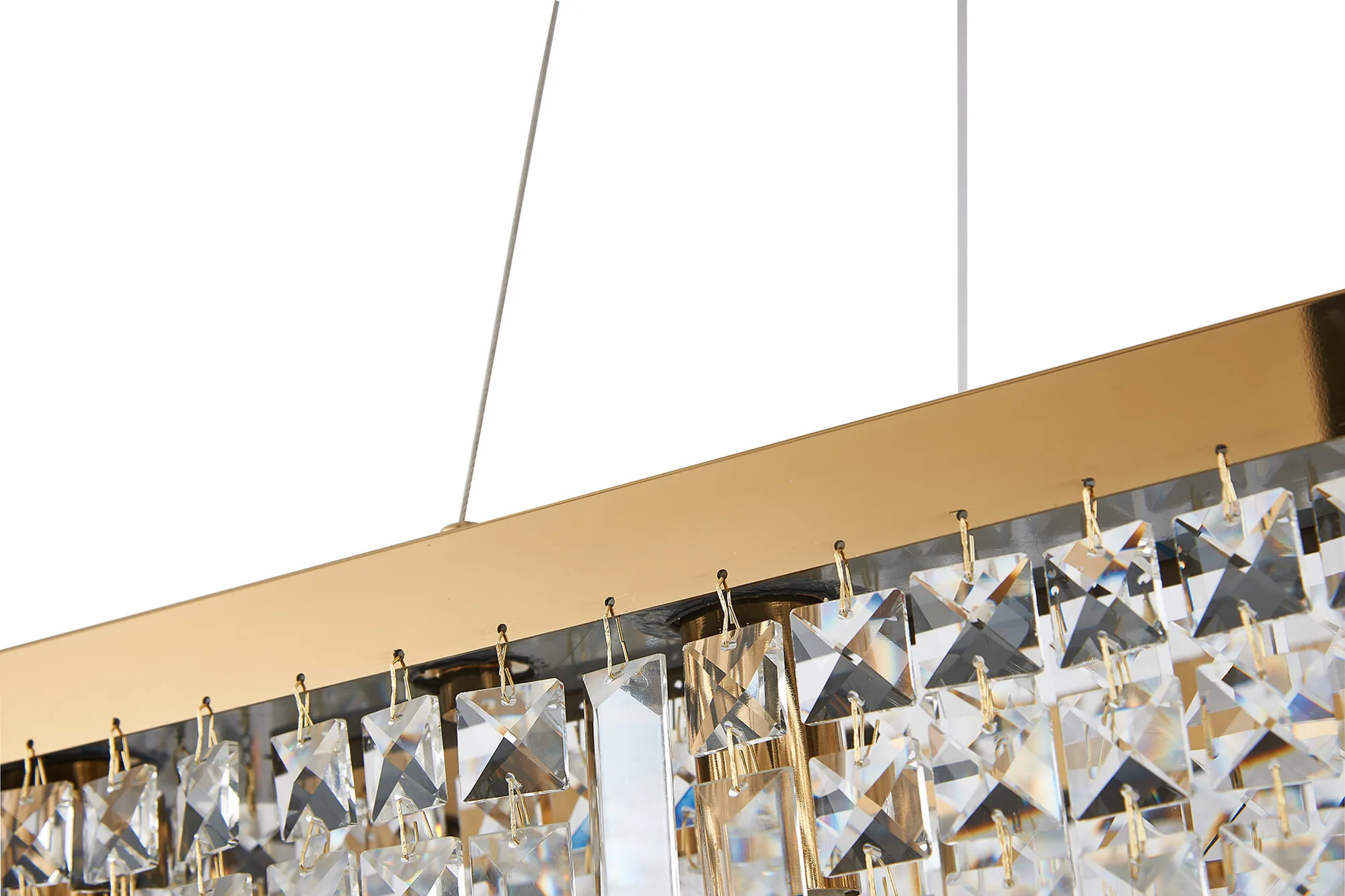 Ashby Rectangular Pendant Chandelier, 12/14 Light - Polished Chrome/ Gold Finishes - Image 14