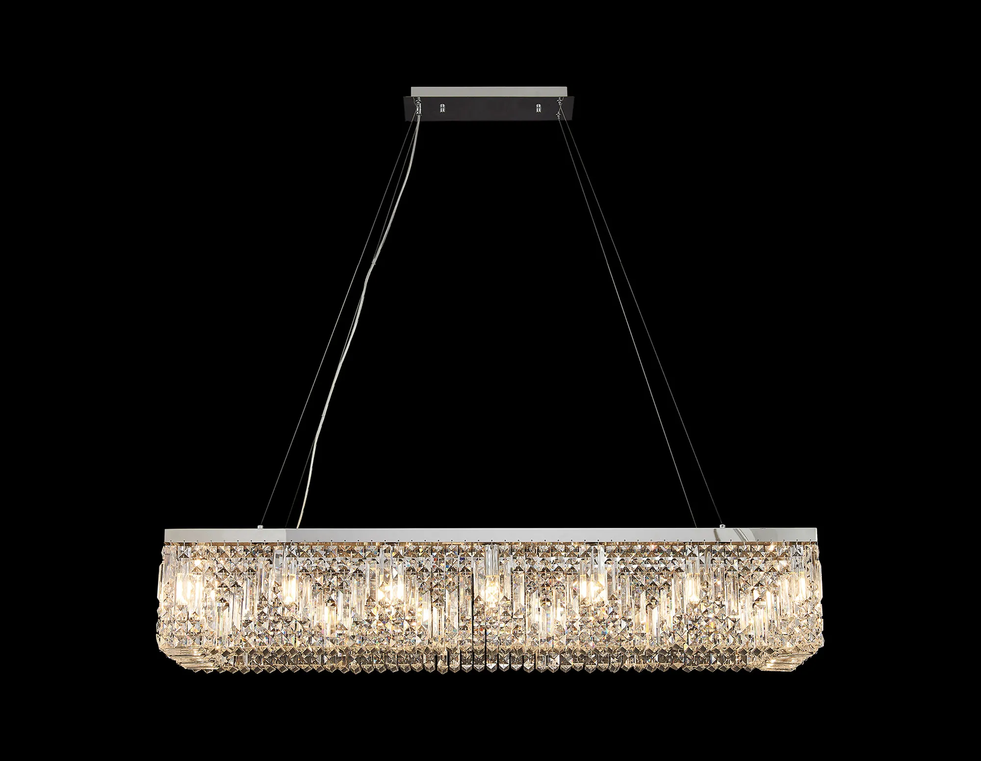 Ashby Rectangular Pendant Chandelier, 12/14 Light - Polished Chrome/ Gold Finishes - Image 16